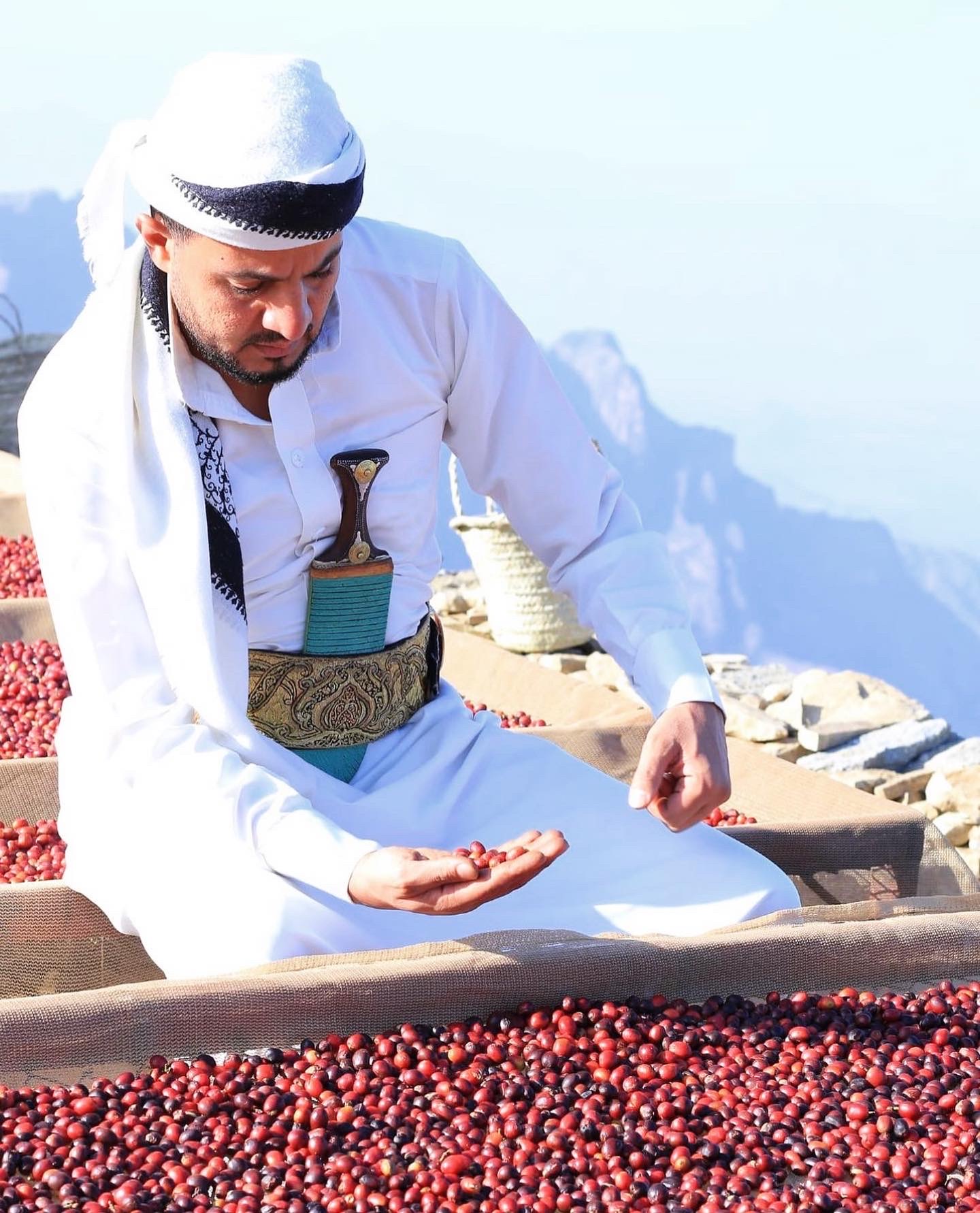 holding coffee beans